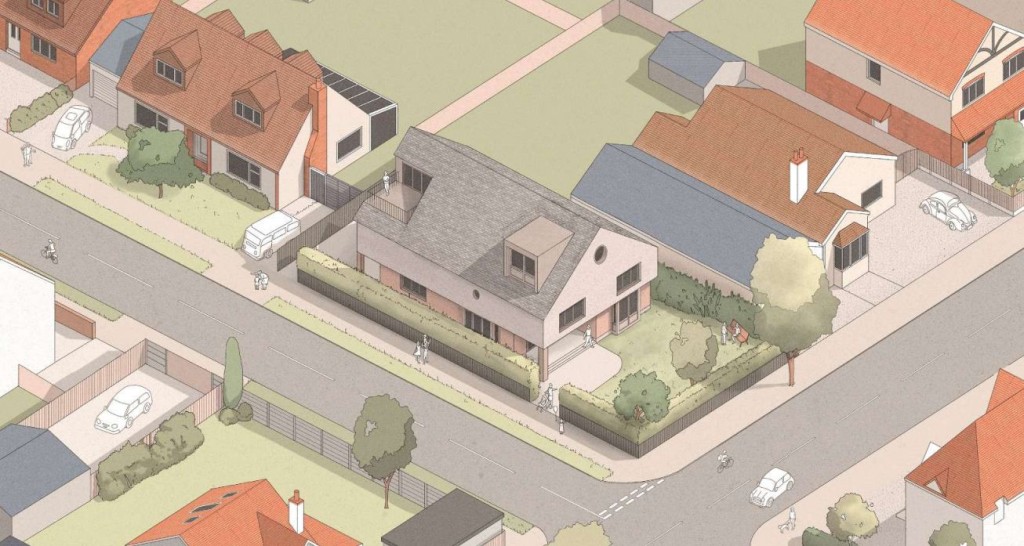 Lot: 21 - PLANNING FOR DETACHED HOUSE CLOSE TO SEAFRONT - CGI of original scheme